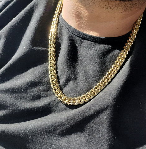 14k gold-plated flat Cuban Link 12mm chain