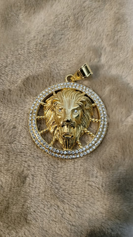 14k gold plated Lion pendant