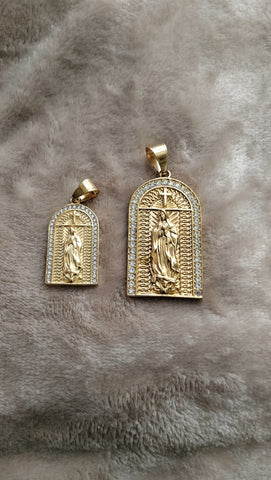 14k gold plated Saint Barbara pendant