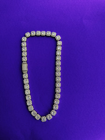 14k white Goldplated 12mm Icedout Tennis Chain