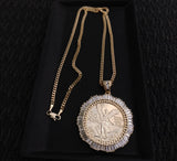 14k Gold Filled 3mm Cuban Link Chain and Pendant Set