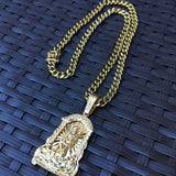 14k 8mm Gold Plated Cuban link Chain and Pendant