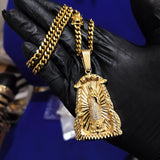 14k 6mm Gold Plated Cuban link Chain and Pendant