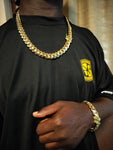 14k Gold Plated 15mm Miami Cuban Link Chain and Bracelet