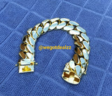 14k Gold Plated Miami Cuban link 22mm Big Bracelet