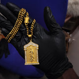 14k 6mm Gold Plated Cuban link Chain and Pendant