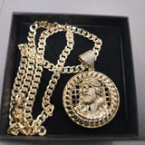 14k Gold Filled 5mm Diamond cut Cuban Link Chain and Pendant
