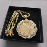 14k Gold Filled 4mm Cuban Link Chain and Pendant