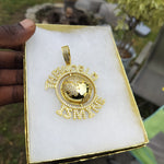 14K gold plated World is Mine pendant