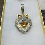 14K gold plated iced out Lion pendant