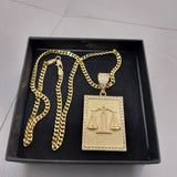 14k Gold Filled 4mm Cuban Link Chain and Pendant