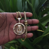 14k Gold Plated 6mm Cuban Link Chain Pendant and Bracelet Set
