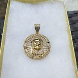 14K gold plated Jesus pendant cz diamond