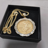 14k Gold Filled 4mm Cuban Link Chain and Pendant