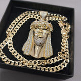 14k Gold Filled 5mm Diamond cut Cuban Link Chain and Pendant