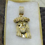 14K gold plated Jesus pendant cz diamond