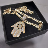 14k Gold Filled 5mm Diamond cut Cuban Link Chain and Pendant