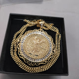 14k Gold Filled 4mm Cuban Link Chain and Pendant