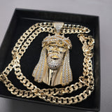 14k Gold Filled 5mm Diamond cut Cuban Link Chain and Pendant