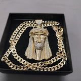 14k Gold Filled 5mm Diamond cut Cuban Link Chain and Pendant