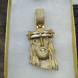 14K gold plated iced out Jesus pendant cz diamond