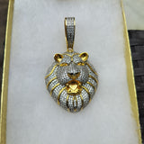 14K gold plated iced out Lion pendant