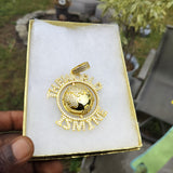 14K gold plated World is Mine pendant