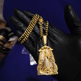 14k 6mm Gold Plated Cuban link Chain and Pendant