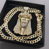 14k Gold Filled 5mm Diamond cut Cuban Link Chain and Pendant