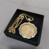 14k Gold Filled 4mm Cuban Link Chain and Pendant