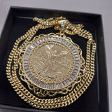 14k Gold Filled 4mm Cuban Link Chain and Pendant