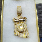 14K gold plated iced out Jesus pendant cz diamond
