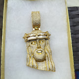 14K gold plated iced out Jesus pendant cz diamond