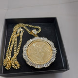 14k Gold Filled 4mm Cuban Link Chain and Pendant