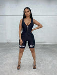 Womens Sleeveless Fu*k OFF Romper Bodysuits Outfit