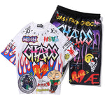 Men Graffiti Jogger Set Shorts+T shirt