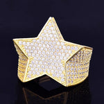 Iced Out Gold plated Men's Star Ring
