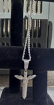 Iced out Wing Knife gold plated pendant