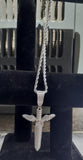 Iced out Wing Knife gold plated pendant