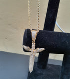 Iced out Wing Knife gold plated pendant