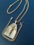 14k 6mm Gold Plated Cuban Link Chain Pendant and Bracelet Set
