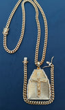 14k 6mm Gold Plated Cuban Link Chain Pendant and Bracelet Set