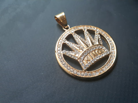 14k gold plated King  pendant