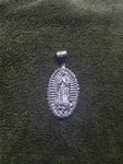 14k White gold plated Guadalupe pendant