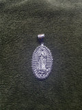 14k White gold plated Guadalupe pendant