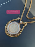 14k 6mm Gold Plated Cuban Link Chain Pendant and Bracelet Set