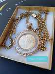 14k 6mm Gold Plated Cuban Link Chain Pendant and Bracelet Set