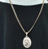 14k Gold Filled 3mm Cuban Link Chain and Pendant Set