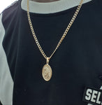 14k Gold Filled 3mm Cuban Link Chain and Pendant Set