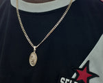 14k Gold Filled 3mm Cuban Link Chain and Pendant Set